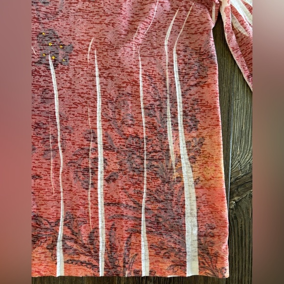 Project Womens L/S Shirt Blouse No Size See Measurements Orange White Floral Y2K - Picture 8 of 8